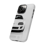 White MK4 Supra Phone Case, Retro 90s JDM Tough Cover for Car Enthusiasts