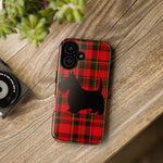 Scottish Terrier Silhouette Plaid Art Tough Phone Case
