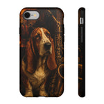 Basset Hound Phone Case Jazz Saxophone Tough Cover Gift Art