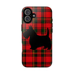 Scottish Terrier Silhouette Plaid Art Tough Phone Case