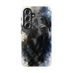 Black Lab Watercolor Art Tough Phone Case - Dog Portrait