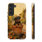 Rottweiler Puppy in Flower Pot Tough Case | Floral Dog Phone Cover