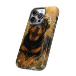 Rottweiler with Daisy Crown phone case | Tough Cases
