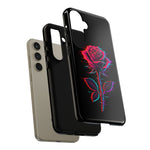 Glitch Rose Neon Phone Case Vaporwave Tough Cover