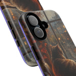 Rainy Window Cat Phone Case, Cozy Painterly Art Cover, Gift