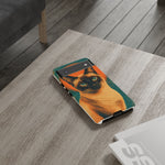 Siamese Cat Retro Halftone Portrait Case - Orange Teal Print