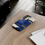 R34 Skyline GT-R Bayside Blue Tough Phone Case for 90s JDM Fans