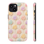 Pastel Swirl Lollipops Tough Case | Candy Pattern Phone Cover
