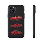 FD RX7 Phone Case Red, Three-View Vector Cover, JDM Gift