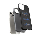 1970 Chevelle SS Phone Case Blue, Three-View Vector Tough Cover