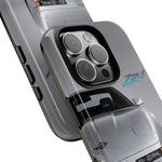 Silver C4 ZR1 Front View phone case | tough case for Vette Drivers