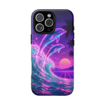Neon Dolphin Ocean Vaporwave Art Tough Phone Case