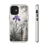 Purple Iris Rain Lakeside Phone Case Zen Art Tough Case