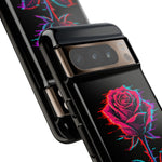 Glitch Rose Neon Phone Case Vaporwave Tough Cover