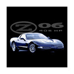 C5 Corvette Z06 Matte Poster – Blue 405 HP Muscle Car Wall Art