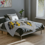 1969 Mach 1 Fastback Yellow Mustang Blanket | Velveteen Microfiber