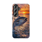 Bluefin Tuna Leaping at Sunset Fishing phone case | Tough Cover