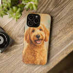 Goldendoodle Fluffy Curls Portrait Art Tough Phone Case