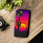 Desert Vaporwave Cactus Sunset Phone Case – Southwest Aesthetic