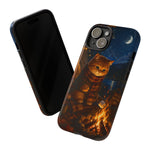 Campfire Cat Phone Case, Marshmallow Night Painterly Cover