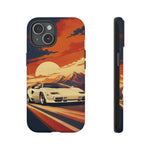Retro Sunset Countach phone case | Sports car tough cover