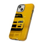 Yellow Skyline Phone Case, R34 GTR 90s JDM Legend Tough Cover for Men Gift
