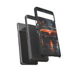 Orange Datsun 240Z on Rainy City Street phone case | Tough Cases