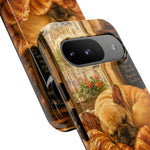 Sleeping French Bulldog with Croissants phone case | cute bakery scene
