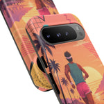 Retro Runner Sunset phone case | 80s Vaporwave jogging design