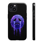 Glitch Sad Face Phone Case, Anime Melt Static Tough Cover