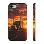 Classic Semi Truck Sunset Highway Phone Case Tough Case