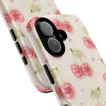 Pink Cherry Pattern Phone Case | Cute Retro Fruit Design