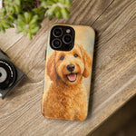 Goldendoodle Fluffy Curls Portrait Art Tough Phone Case