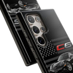 Black C6 Phone Case American Sports Car Tough Cover Gift
