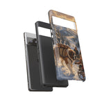 Saint Bernard Winter Rescue phone case | snowy mountain dog scene