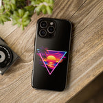 Synthwave Sunset Triangle Phone Case Retro Vaporwave Case