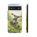 Playful Dog in Meadow Great Dane phone case | Puppy Art Tough Cover