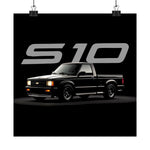 1992 Chevy S10 Poster Classic Pickup Truck Wall Art Print Mini Truck Decor