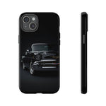 Black 1957 Chevy Bel Air Chrome Front Tough Phone Case for Classic Car Fans