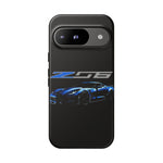 Blue C7 Z06 Sports Car Tough Phone Case Track Style Cover Gift