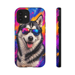Cool Husky Sunglasses Portrait Tough Phone Case - Abstract