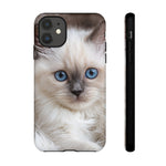 Ragdoll Kitten Phone Case, Blue Eyes Macro Portrait Cover, Gift
