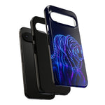 Neon Blue Tiger phone case | tough protective cover