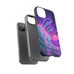 Neon Dolphin Ocean Vaporwave Art Tough Phone Case
