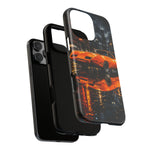 Orange Daytona Phone Case, Rainy City Night Muscle Car Tough Cover