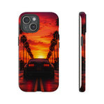 Matte Black MK4 Supra Sunset Tough Phone Case - Palm Silhouette