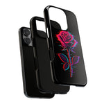 Glitch Rose Neon Phone Case Vaporwave Tough Cover