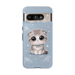 Scottish Fold Kawaii Owl Chibi Art Tough Phone Case