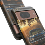 70 Chevelle SS Phone Case, Blue Muscle Car Golden Hour Dirt Road Cover