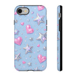 Pink Hearts & Holographic Stars Phone Case | Tough Cover
